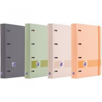 Carpeta Oxford Europeanbinder A4+ 4 Anillas 35 mm con Recambio de 100 Hojas Cuadro 5 mm Surtido Boreal