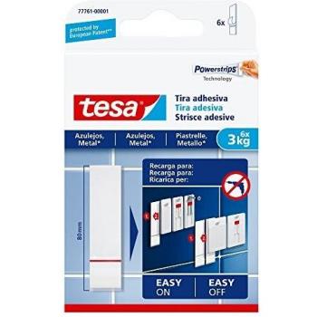 Tiras Adhesivas de Sujeción para Azulejos, Capacidad 30kg, Pack de 15 Unidades