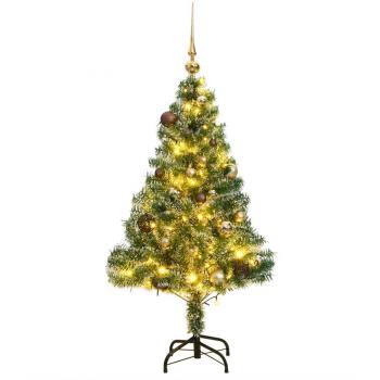 Árbol de Navidad artificial de 150 cm con 150 bolas LED y nieve
