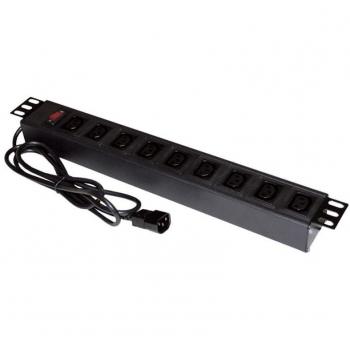Base Múltiple Alantec PZ010 1,8m con 9 Salidas AC y Conector C14 - Organizador de Dispositivos Electrónicos