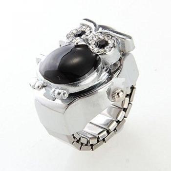skyllc® Anillo Reloj Metal Circonita Forma Búho Moda 25 x 20 mm