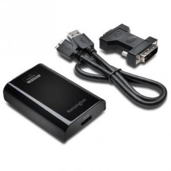 Kensington K33974EU - Adaptador Universal Multimonitor con USB 3.0 de Alta Velocidad y Adaptador Dvi-Vga, Compatible con Windows y Mac Os