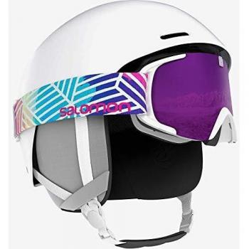 Salomon Pact Casco de esquí y Snowboard, Carcasa ABS, Interior de Espuma EPS 4D, Circunferencia, Unisex niños, Blanco, JRXS