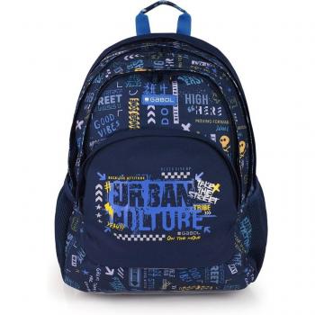 Mochila Gabol SKULL Azul Impermeable de Tres Compartimentos Escolar