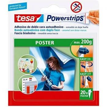 Tiras Doble Adhesivo Tesa Powerstrips para Carteles - 20 Unidades