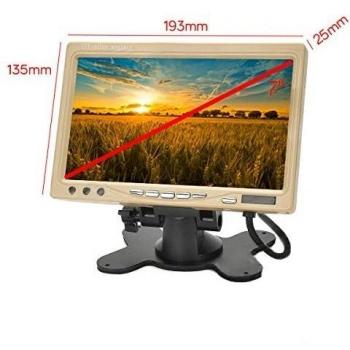 Pantalla marcha atrás 7 pulgadas en beige para cámaras vehículos