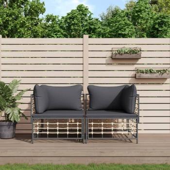 Modular Corner Sofas with Cushions 2 pcs Synthetic Rattan