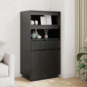 Armario alto de madera maciza de pino negro 60x40x116,5 cm