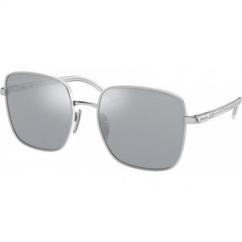 Prada PR 55YS Col. 1BC02R Woman Square Silver Sunglasses with Mirrored Silver Lenses, Gray Unisex, Size: 57 MM