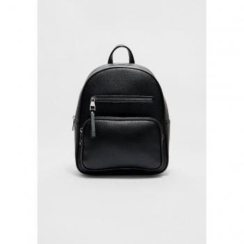 Stradivarius Black Backpack with Pockets OS
