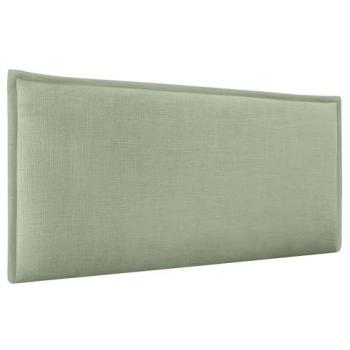 Cabecero Tapizado de Lino Natural Verde con Ribete, 95cm para Camas 80/90 - Diseño Moderno