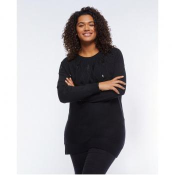 Jersey de mujer con elaboración de rombos y bordado de lentejuelas