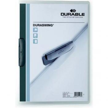 Carpeta Durable Duraswing 2290-37 A4, Polipropileno Gris, Pinza Lateral Giratoria para 30 Hojas