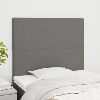 Cabeceros 2 piezas de tela gris oscuro 100x5x78/88 cm Vidaxl