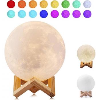 Lámpara lunar Moon Light multicolor con mando a distancia y modos de iluminación 10 cm - Dimensiones: 10x10x10 cm, 15 cm - Dimensiones: 15x15x15 cm
