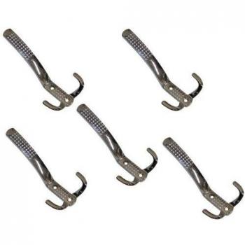 AERZETIX: 5 x Percheros de pared 145/70 mm Color cromo