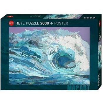 Heye 2000-Piece Map Wave Puzzle by Matthew Cusick