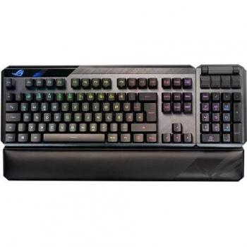 Teclado Gaming ASUS ROG Claymore II Inalámbrico Retroiluminado USB QWERTZ Alemán con Interruptores Ópticos Mecánicos ROG RX RED Negro