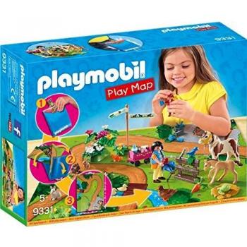 PLAYMOBIL- Play Map Paseo con Ponis Juguete, Multicolor