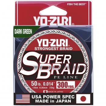 Yo-Zuri SuperBraid Dark Green 300 Yards 50 lb Fishing Line