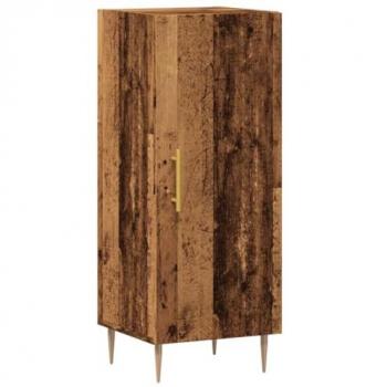 Aparador de madera de ingeniería envejecida 34,5x34x90 cm Vidaxl Marrón, Armario de almacenaje con puerta, Mueble aparador