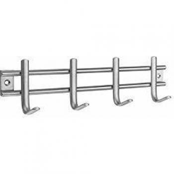 INOFIX Percha de acero inoxidable con 4 cabezales cromados mate