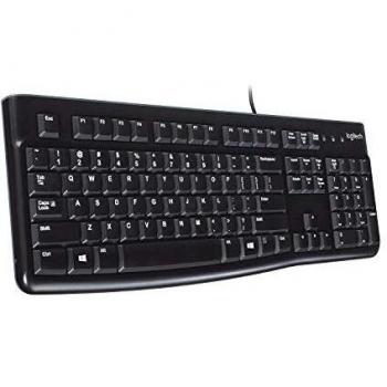 Logitech K120 Teclado con Cable para Windows, Disposición QWERTY Inglés Reino Unido - Negro