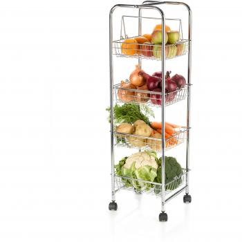 Carrito de Almacenamiento de 4 Niveles con Cestas Desmontables - Kitchencraft