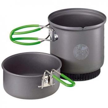 Set de Cocina Optimus Terra Weekend HE 0.95L - Batería de Aluminio Anodizado para Camping y Outdoor