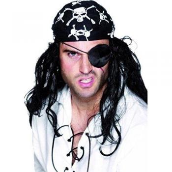 Smiffy's 613 Deluxe Pirate Eyepatch, Negro satinado, talla única