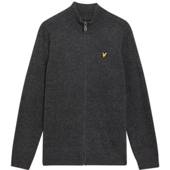 Chaqueta de lana con cremallera Lyle & Scott mezcla de lambswool gris XL para hombre