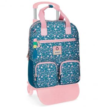Enso Blue Garden Mochila con Carro Multicolor 30x40x13 cms Poliéster 15.6L