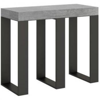 Consola extensible Sintesi Small Premium 90x40/196 cm cemento con estructura antracita