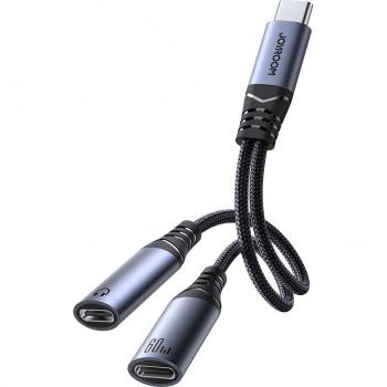 Adaptador DAC 2-en-1 Joyroom SY-C03 USB-C a Doble USB-C - Negro