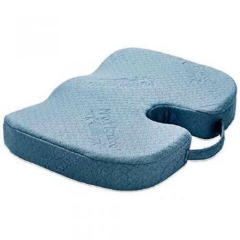 Cojín de Asiento Confort™ en Espuma de Poliuretano - Soporte y Alivio - Antideslizante - Gris - 45 x 35 cm