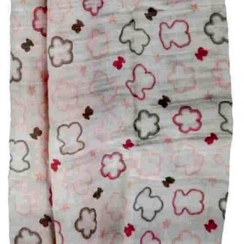TOUS BABY - Muselina con Estampado de Flores y Osos para tu Bebé.