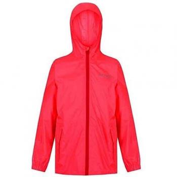 Regatta Pack-It III-Chaqueta Compresible, Impermeable Y Transpirable Jackets Waterproof Shell, Unisex niños, Fiery Coral, 7-8
