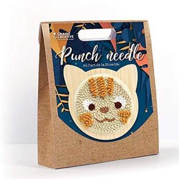 Kit Punch Needle Gato 15 cm - Beige - Graine Créative