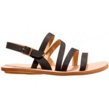 Sandalias de piel El Naturalista N5711 Pleasant negras para mujer, planas con hebilla, casual, altura de 1 a 3 cm