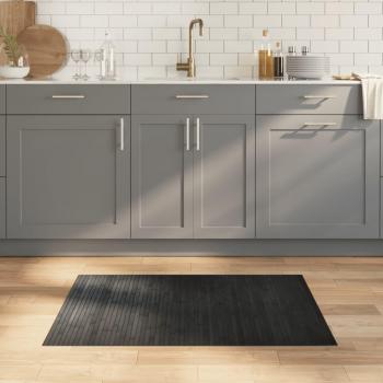 Alfombra rectangular de bambú gris 70x100 cm