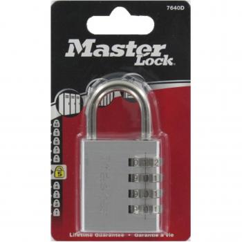 Master Lock 7640EURD Candado con combinación personalizable y cuerpo de aluminio, Gris, 4 x 7.8 x 1.5 cm