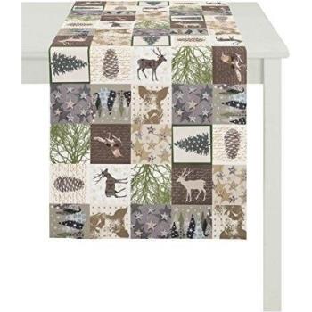 Apeltstoffe 5164 _ 48 x 140 _ FB. 20 Camino de mesa, algodón, beige, 48 x 140 x 0.5 cm