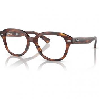 Ray-Ban RX7215 Erik 2144 Unisex Square Eyeglasses Tortoiseshell Size 51 with Blue Light Blocking Feature