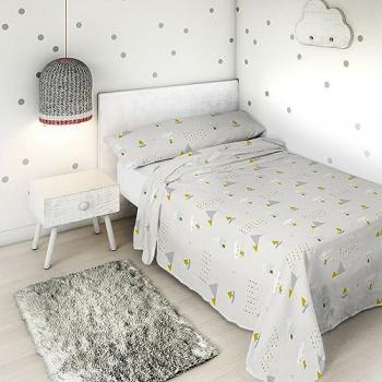 Juego de Sábanas Infantiles Barquito Chiquito 100% Algodón Cama 105 Haciendo el Indio Fabricado en España