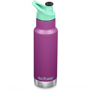 Botella térmica Klean Kanteen Classic infantil con tapa Sport 12oz (355ml) acero inoxidable lila azul