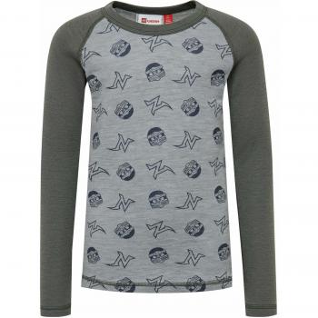 LEGO Wear Ninjago Lwuberto 704-Skiunterwäsche Langarmshirt 100% Wolle Top Deportivo, Gris