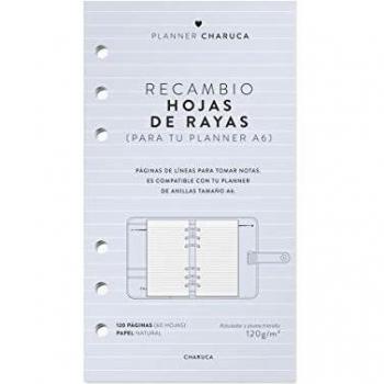 Recambio hojas de rayas. A6