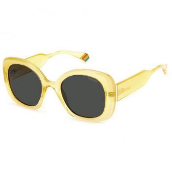 Polaroid Women's Polarized Sunglasses, Yellow Metal Frame, One Size