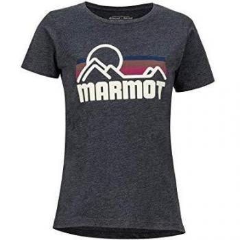 Marmot Wm's Coastal tee SS Camisa De Manga Corta, Camiseta De Manga Corta para Exteriores, Idónea para Hacer Deporte E IR Al Gimnasio, Secado Rápido, Transpirable, Mujer, Charcoal Heather, XS