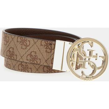 CINTURÓN GUESS NOELLE REVERSIBLE MARRÓN CON LOGOS Y HEBILLA REDONDA